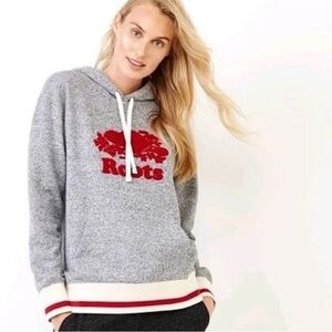 ROOTS Cabin Hoodie Pullover Sweathsirt Salt and Pepper grey Size XL